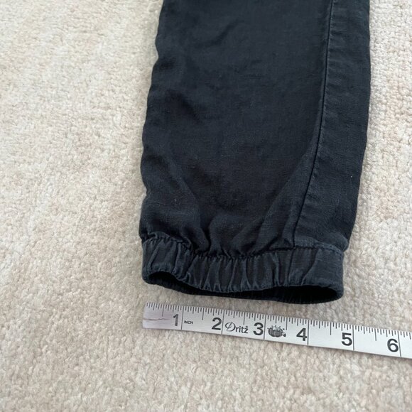 Athleta Cabo Linen Joggers Pull On Pants 6 Black - Picture 6 of 10